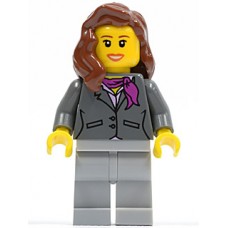 cty169 Dark Bluish Gray Jacket with Magenta Scarf, Light Bluish Gray Legs, Reddish Brown Female Hair over Shoulder, Peach Lips cty169 Dark Bluish Gray Jacket with Magenta Scarf, Light Bluish Gray Legs, Reddish Brown Female Hair over Shoulder, Peach Lips